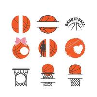 Basketball-Monogramm-Set vektor
