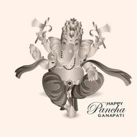 glückliche pancha ganapati feierkarte vektor