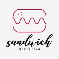 Brief s Online-App Essen Restaurant Lieferung. Sandwich hausgemachter leckerer Logo-Design-Vektor vektor