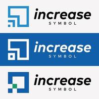 symbol pil upp identitet företag vinst marknadsföra finansiera logotyp design vektor