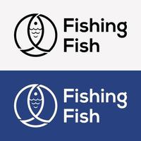 uppsättning fisk Lagra symbol tillbehör fisk krok locka identitet varumärke logotyp design vektor