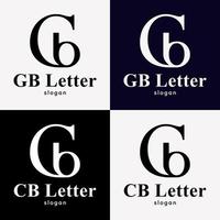 klassisk brev cb gb monogram elegant symbol identitet företag logotyp design vektor