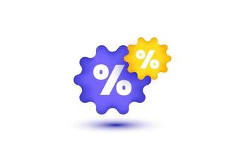 Abbildung 3D-Symbol Einkaufen Preisschild Rabattgutschein Prozent vektor