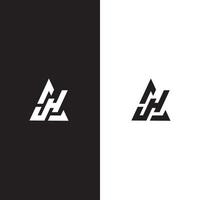 modern monogram brev ah eller h logotyp vektor