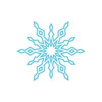 einfache schneeflocke aus blauen linien. festliche dekoration für neujahr und weihnachten, symbol des winters, element für design. Vektor-Illustration vektor