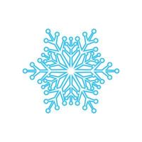 enkel snöflinga tillverkad av blå rader. festlig dekoration för ny år och jul, symbol av vinter, element för design. vektor illustration