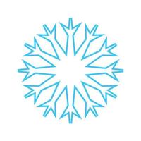 enkel snöflinga tillverkad av blå rader. festlig dekoration för ny år och jul, symbol av vinter, element för design. vektor illustration