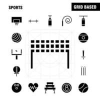 Sport Solid Glyph Icon Pack für Designer und Entwickler Ikonen von Ball Golf T-Shirt Sport Cricket Stumps Wicket Sport Vektor