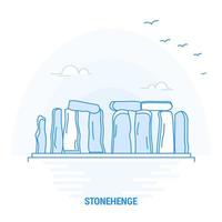 stonehenge blå landmärke kreativ bakgrund och affisch mall vektor