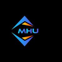 mhu abstraktes Technologie-Logo-Design auf schwarzem Hintergrund. mhu kreative Initialen schreiben Logo-Konzept. vektor