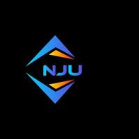 nju abstraktes Technologie-Logo-Design auf schwarzem Hintergrund. nju kreative Initialen schreiben Logo-Konzept. vektor