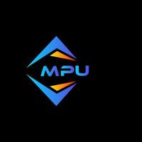 mpu abstraktes Technologie-Logo-Design auf schwarzem Hintergrund. mpu kreative Initialen schreiben Logo-Konzept. vektor