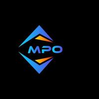 mpo abstraktes Technologie-Logo-Design auf schwarzem Hintergrund. mpo kreative Initialen schreiben Logo-Konzept. vektor