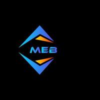 meb abstraktes Technologie-Logo-Design auf schwarzem Hintergrund. meb kreative initialen schreiben logo concept.meb abstraktes technologie-logo-design auf schwarzem hintergrund. meb kreative Initialen schreiben Logo-Konzept. vektor