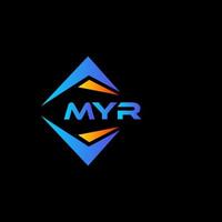Myr abstraktes Technologie-Logo-Design auf schwarzem Hintergrund. myr kreative Initialen schreiben Logo-Konzept. vektor
