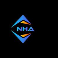 nha abstrakt teknologi logotyp design på svart bakgrund. nha kreativ initialer brev logotyp begrepp. vektor