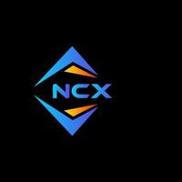 ncx abstraktes Technologie-Logo-Design auf schwarzem Hintergrund. ncx kreatives Initialen-Buchstaben-Logo-Konzept. vektor