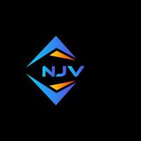 njv abstraktes Technologie-Logo-Design auf schwarzem Hintergrund. njv kreative Initialen schreiben Logo-Konzept. vektor