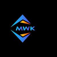 mwk abstraktes Technologie-Logo-Design auf schwarzem Hintergrund. mwk kreatives Initialen-Buchstaben-Logo-Konzept. vektor