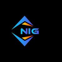 Nig abstraktes Technologie-Logo-Design auf schwarzem Hintergrund. Nig kreative Initialen schreiben Logo-Konzept. vektor