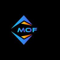 mof abstraktes Technologie-Logo-Design auf schwarzem Hintergrund. mof kreative Initialen schreiben Logo-Konzept. vektor