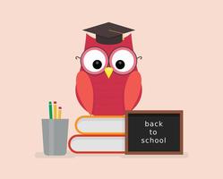 Back to School Owl Studenten Vector