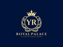 brev år antik kunglig lyx victorian logotyp med dekorativ ram. vektor
