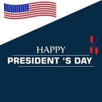 bakgrund Lycklig presidentens dag mörk blå bakgrund med de oss flagga - vektor illustration.