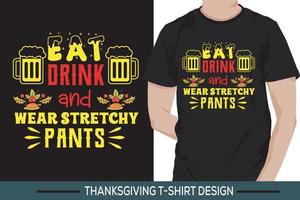 Thanksgiving-T-Shirt-Design, Zitate. Illustration für fröhliches Thanksgiving-Vektor-T-Shirt-Design. gut für Grußkarten, T-Shirts, Textildrucke und Geschenke. kostenloser Vektor