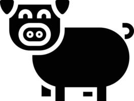 Schwein Tier Säugetier - festes Symbol vektor