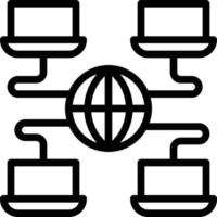 weltweite Globus-Notebook-Computer-Kommunikation - Gliederungssymbol vektor
