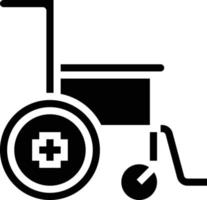 Rollstuhltransport medizinisch - solides Symbol vektor