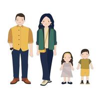 Illustration einer glücklichen und fröhlichen Familie. Vater Mutter und Kinder. Familienporträt vektor