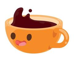 kawaii kaffee orange tasse vektor