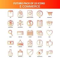 orange Futuro 25 E-Commerce-Icon-Set vektor