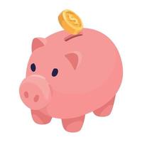 Münzendollar im Schweinchen vektor