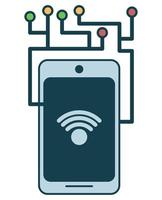 Smartphone mit WLAN-Signal vektor