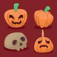 fyra halloween firande ikoner vektor