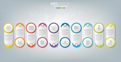 infografisk mall och ikoner. affärsidé med processer. vektor