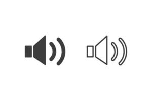 Lautsprechersymbol Vektor Illustration Glyph Stil Design mit 2 Stilsymbolen schwarz und weiß. isoliert auf weißem Hintergrund.