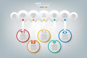 Infografik Vorlage und Symbole. Geschäftskonzept mit Prozessen. vektor