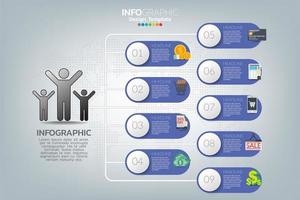 Infografik Vorlage und Symbole. Geschäftskonzept mit Prozessen. vektor