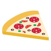 salami pizzascheibe isometrisches 3d-symbol vektor