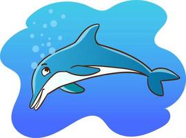 Delphinfische, die in der Seevektorillustration schwimmen vektor