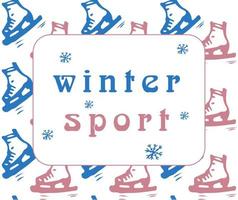 vinter- sport baner. röd och blå figur skridskor. vektor illustration. klotter Färg stil.