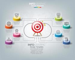 infografisk mall med digitala marknadsföringsikoner vektor
