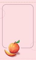 digitaler hintergrund der süßen pfirsichfrucht rosa girly und feminine vektortapete mit vertikaler rechteckform vektor