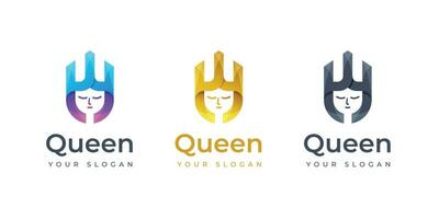 Queen-Logo-Design-Inspiration. Monogramm-Logo. Krone-Logo vektor