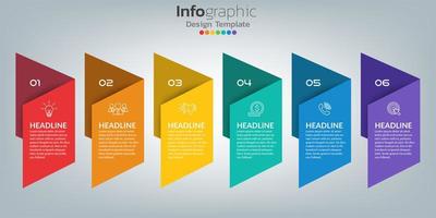 Timeline-Infografik-Vorlage mit Symbolen im Erfolgskonzept vektor