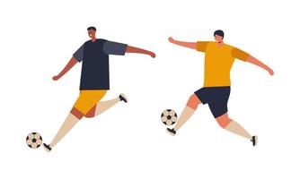 platt fotboll spelare illustrerade vektor